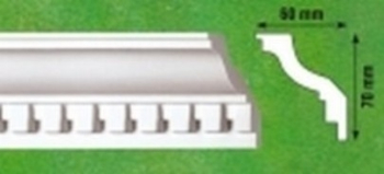 Διακοσμητική κορνίζα από φελιζόλ EPS G17 / 2m x 70mm х 60mm