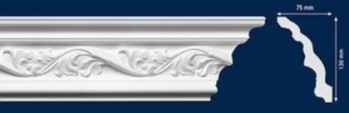 Διακοσμητική κορνίζα από φελιζόλ EPS LD-ANDREA / 2m x 75mm х 130mm