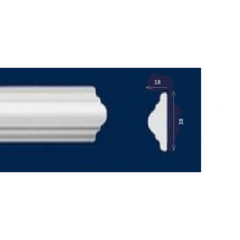 Διακοσμητική κορνίζα από φελιζόλ XPS HD Classic- CW11  18mm x 38mm