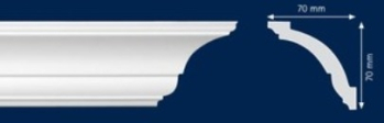 Διακοσμητική κορνίζα από φελιζόλ XPS / LD-AS / 70mm x 70mm