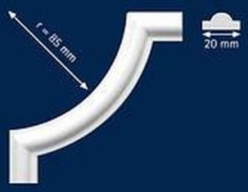 Διακοσμητική γωνία από φελιζόλ XPS / LD-BI 20 / r = 85mm